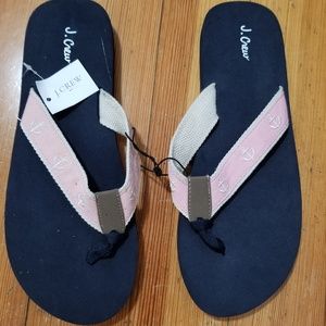 J Crew Flip Flops with Anchors (w. tags but flaws)